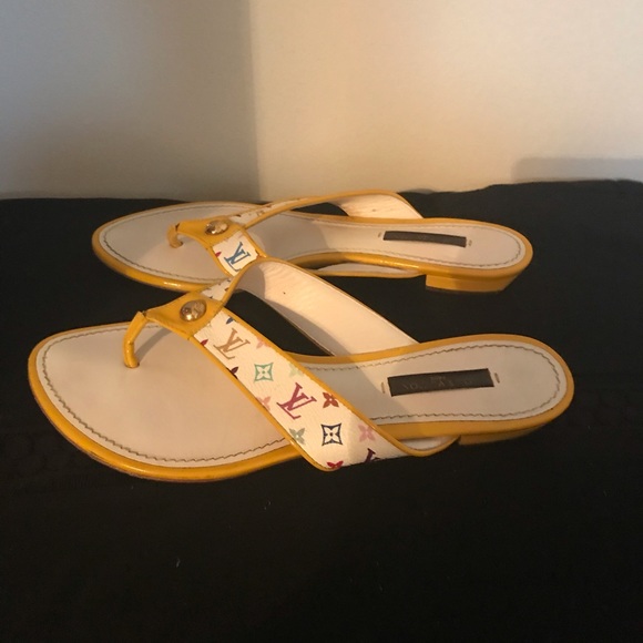 Louis Vuitton yellow sandals size 7 - Picture 2 of 4